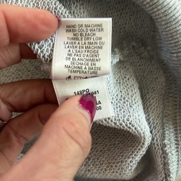 Wildfox 1/2 Zip Funnel Neck Cropped Top Heather Gray - Picture 6 of 7